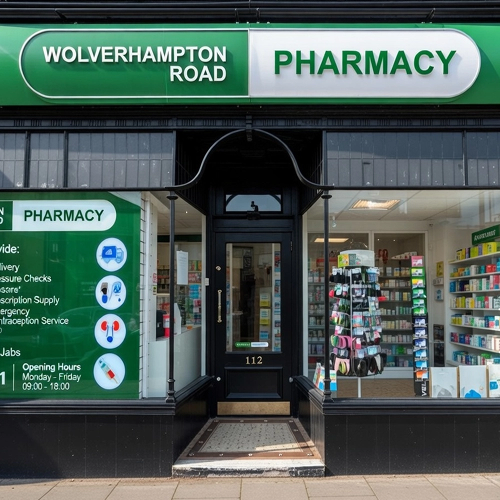 Wolverhampton Road Pharmacy storefront UK local community pharmacy location