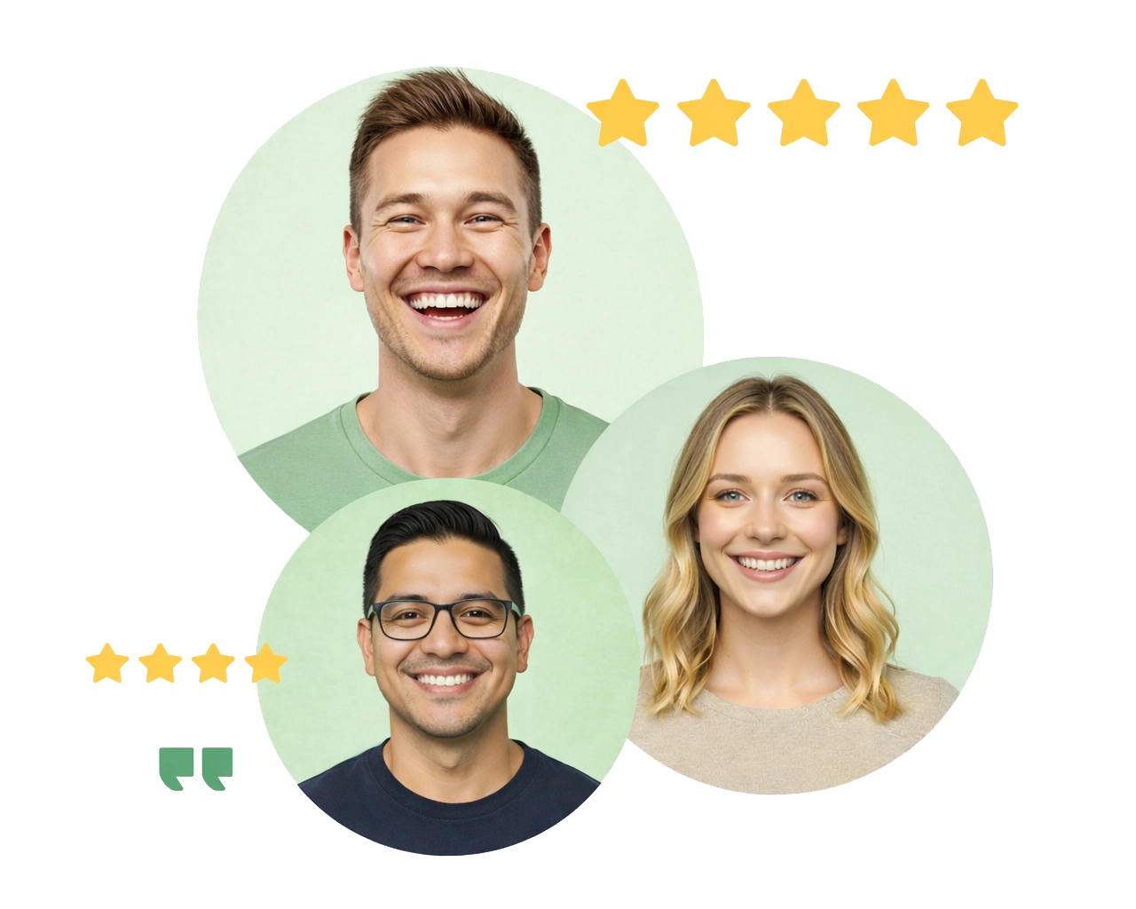 happy patients representing positive reviews and ratings for UK pharmacy services