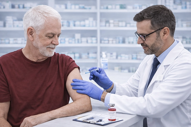 Doctor providing Vitamin B12 Injection for patient